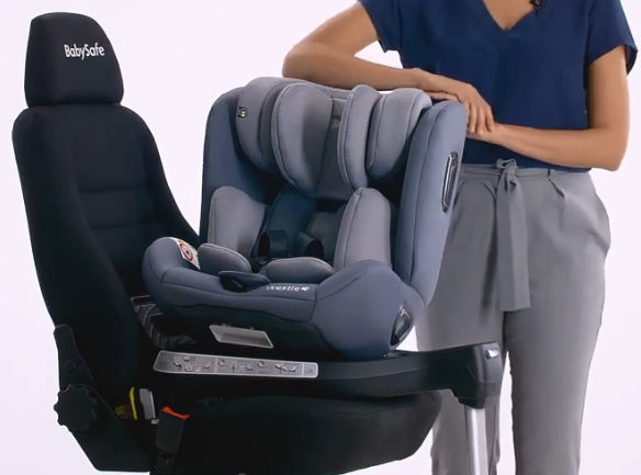 BABYSAFE Westie - obrotowy multimedialny fotelik samochodowy RWF FWF 0-18 kg | Grey-Black