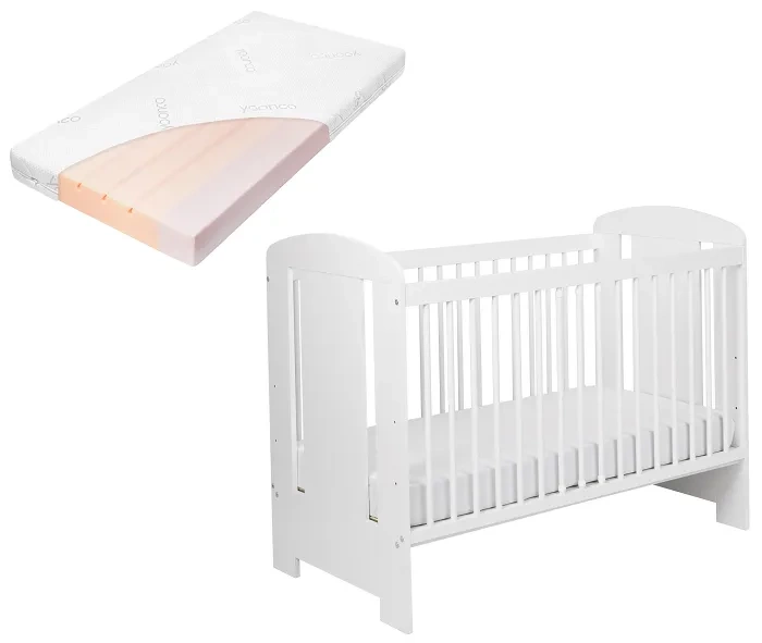 YOONCO - łóżeczko niemowlęce Soni + materac Air | Białe