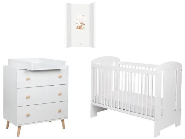 YOONCO - łóżeczko Soni + komoda + przewijak miękki | Sarenka