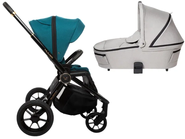MUUVO Quick SE 2 - wózek wielofunkcyjny, zestaw 2w1 z gondolą Quick 3.0 | Paradise Gold + Steel Grey (+ ADAPTERY)