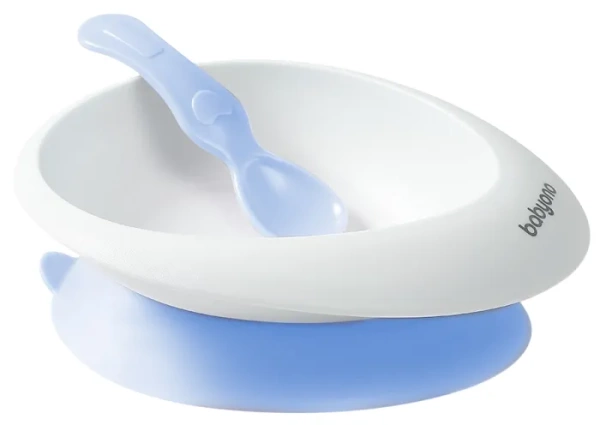 BABYONO - miseczka z przyssawką i łyżeczką | Niebieska