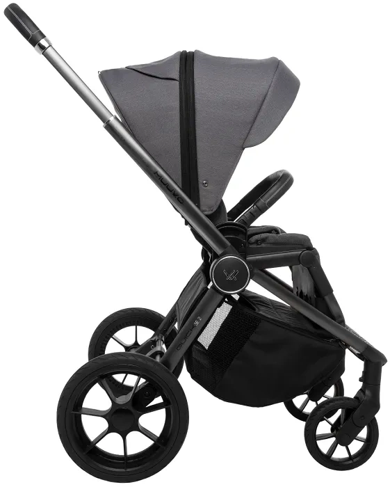 MUUVO Quick SE 2 - wózek wielofunkcyjny, zestaw 2w1 z gondolą Quick 3.0 | Diamond Graphite + Steel Grey (+ ADAPTERY)