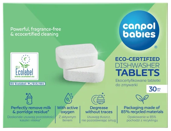 CANPOL BABIES - ekocertyfikowane tabletki do zmywarki | 30 szt.