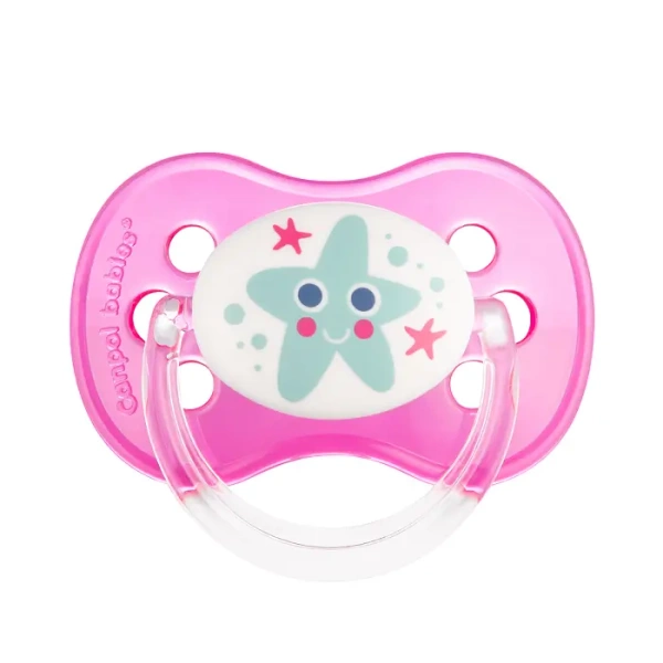 CANPOL BABIES - smoczek uspokajający silikon 6-18m anatomiczny z brokatem | LOVE&SEA 1szt.