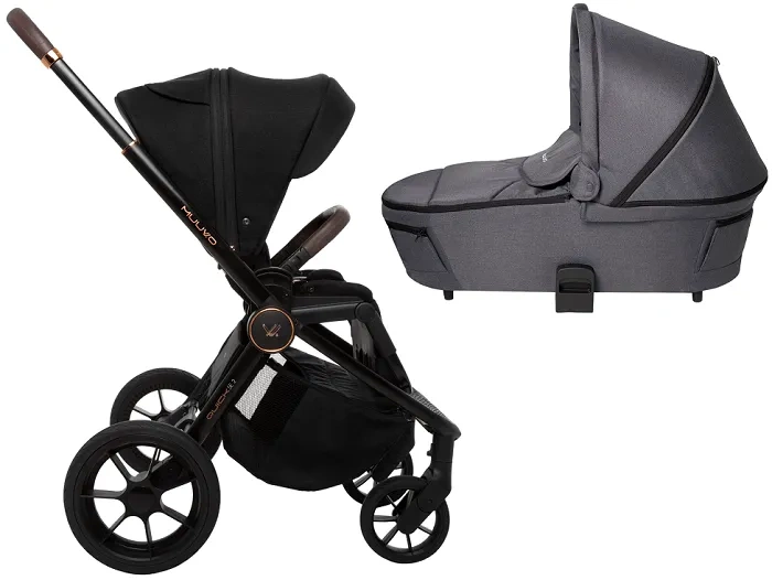 MUUVO Quick SE 2 - wózek wielofunkcyjny, zestaw 2w1 z gondolą Quick 3.0 | Sunset Black + Iron Graphite (+ ADAPTERY)