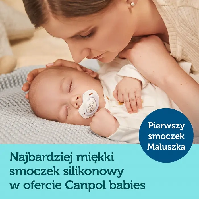 CANPOL BABIES - smoczek silikonowy Light touch 0-6m symetryczny | ROYAL BABY Girl 2 szt.