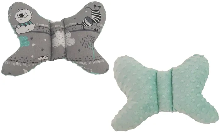 KMK - dwustronna antywstrząsowa poduszka do wózka Motylek 25x35 cm | MIX wzorów