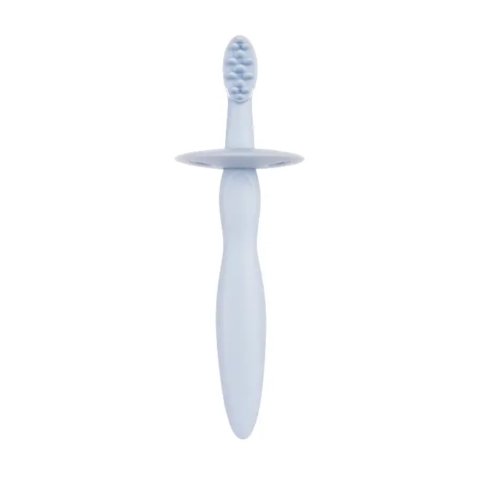 CANPOL BABIES - silikonowa szczoteczka - gryzaczek z ogranicznikiem | niebieska