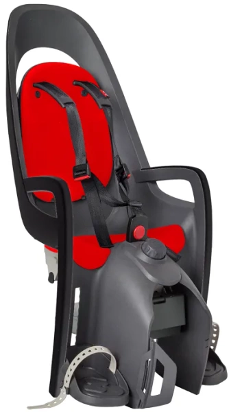 HAMAX Caress - fotelik rowerowy montowany na bagażniku | Dark grey/red