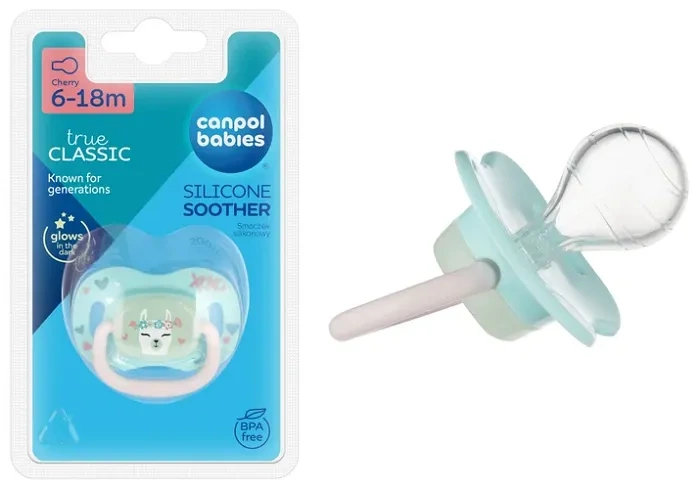 CANPOL BABIES Exotic Animals - smoczek uspokajający silikon 6-18 m okrągły | Lama