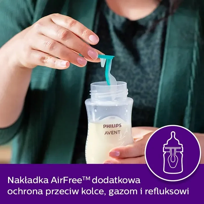 PHILIPS AVENT Natural Response - butelka z nakładką antykolkową AirFree 125 ml | 0 m+