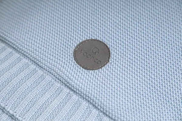 YOONCO Duo - dwustronny kocyk bambusowy z minky 80x100 cm | Błękitno-biały