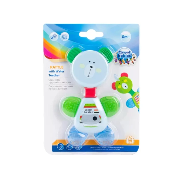 CANPOL BABIES - grzechotka z gryzakiem wodnym | MIŚ niebieski