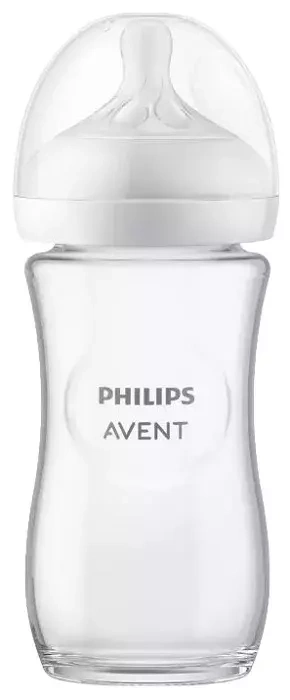 PHILIPS AVENT Natural Response - szklana butelka antykolkowa 240 ml | 1 m+