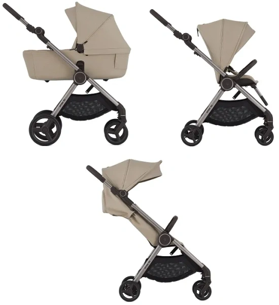ANEX IQ Premium - wózek wielofunkcyjny, zestaw 3w1 z buggy | Crema
