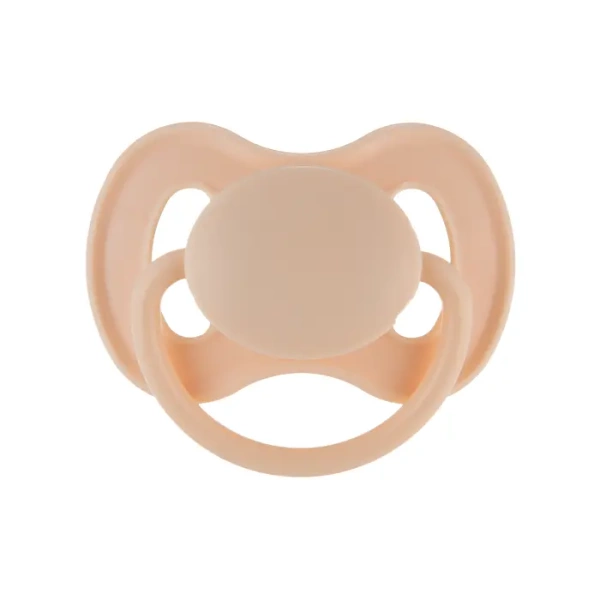 CANPOL BABIES - smoczek uspokajający kauczukowy 6-18m okrągły NUDE | kremowy