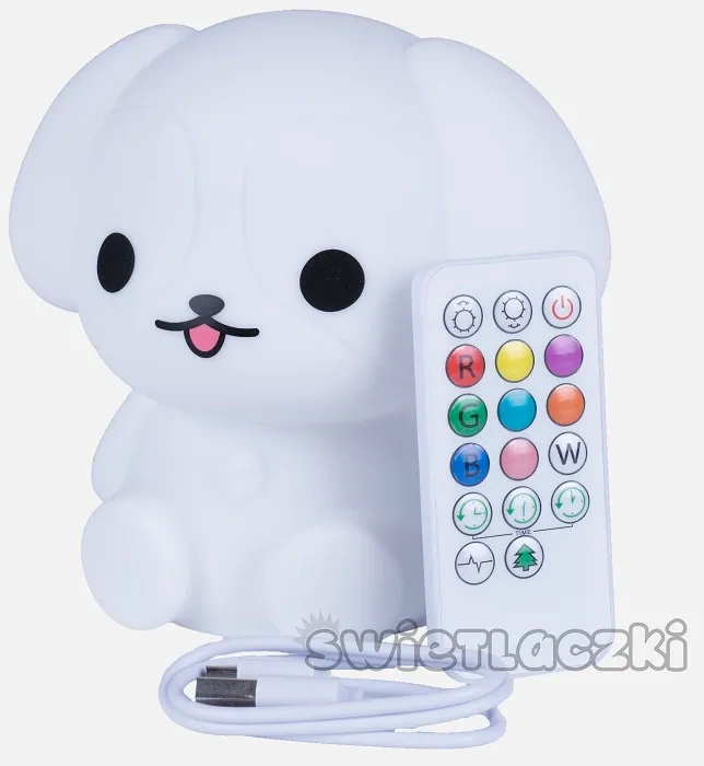MESMED Świetlaczki - lampka silikonowa z pilotem | Piesełek