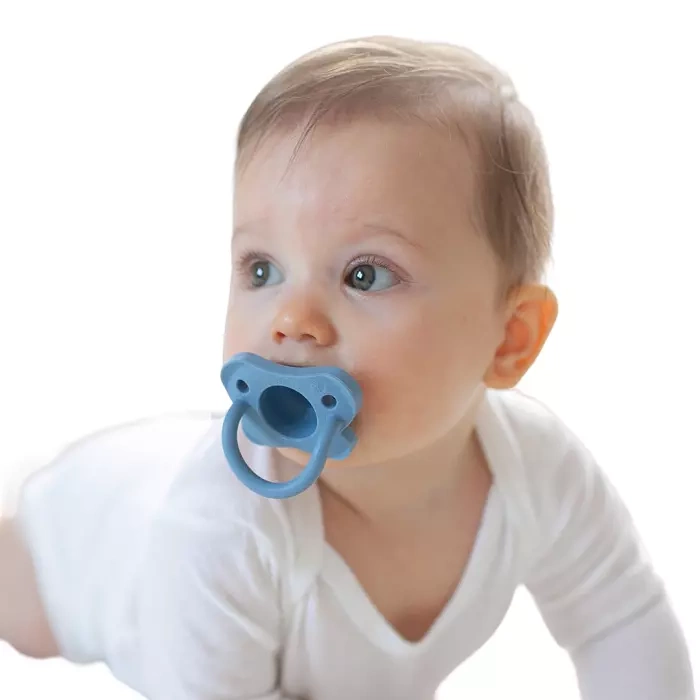 DR BROWN′S - smoczek silikonowy o kształcie butelki standard 0 m+ | niebieski