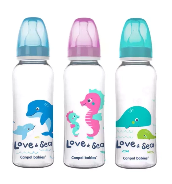 CANPOL BABIES - butelka wąska 250 ml | LOVE & SEA 