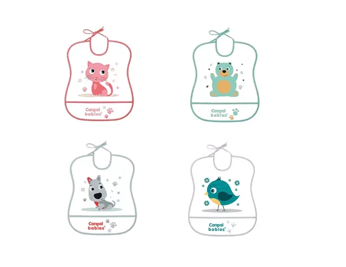 CANPOL BABIES - śliniak zmywalny CUTE ANIMALS 1szt. | Piesek