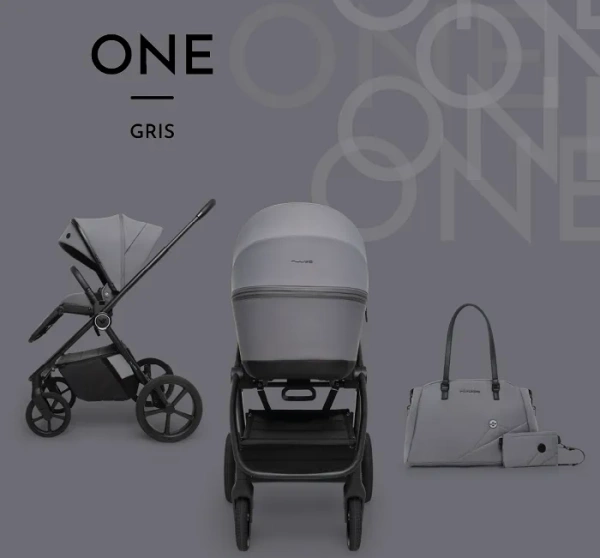 MUUVO One - wózek wielofunkcyjny, zestaw 2w1 | Gris (+ ADAPTERY)