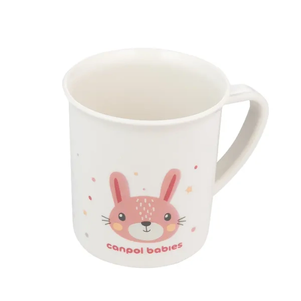 CANPOL BABIES -  kubek plastikowy z uchem dla dziecka 170 ml CUTE ANIMALS | KRÓLICZEK