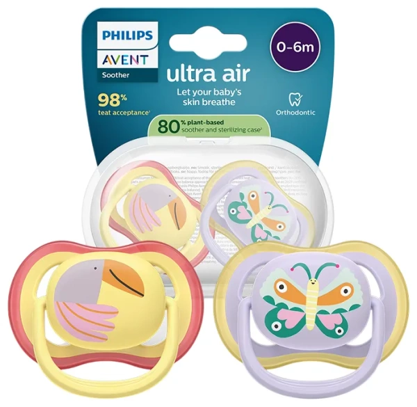 PHILIPS AVENT Ultra Air - smoczek ortodontyczny 2 szt. | 0-6 m