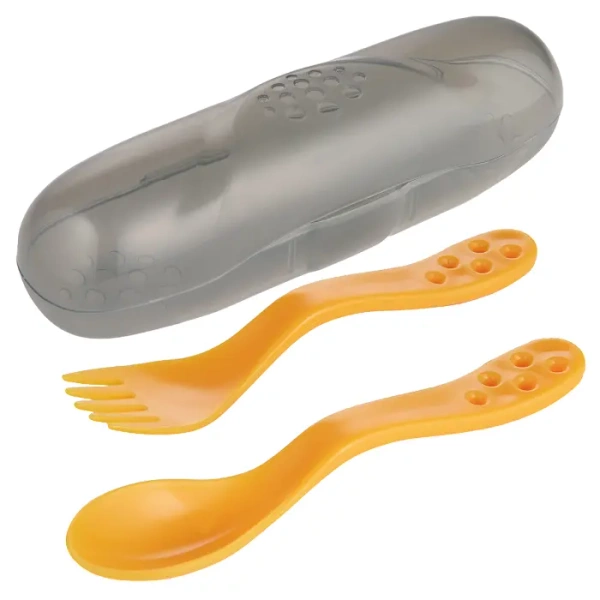 CANPOL BABIES - zestaw sztućców dla dzieci w etui 12m+ | żółte
