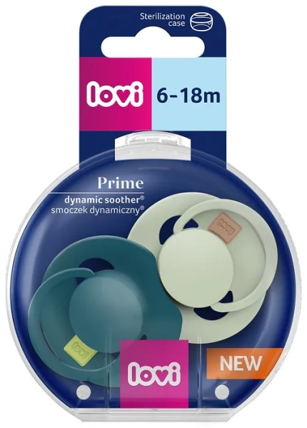 LOVI Prime - 2 x smoczek silikonowy dynamiczny 6-18 m | Pistachio/Green