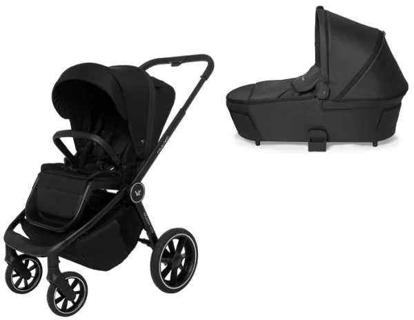 MUUVO Quick 4.0 - wózek wielofunkcyjny, zestaw 2w1 z gondolą 3.0 | Classic Black + Jet Black