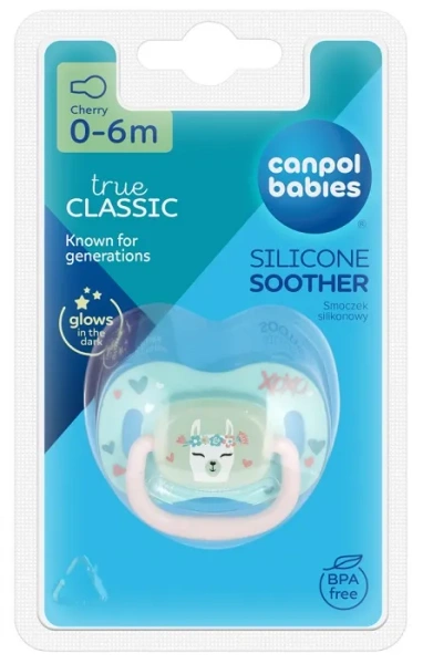 CANPOL BABIES Exotic Animals - smoczek uspokajający silikon 0-6 m okrągły | Lama