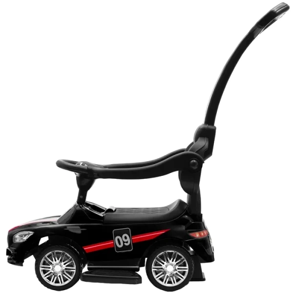 BABY MIX Racer - jeździk z panelem dźwiękowym i rączką | Czarny