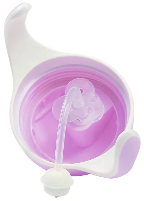 BABYONO - kubek niekapek z obciążoną słomką | Fioletowy