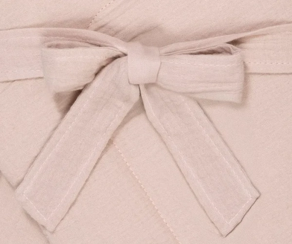 YOONCO - muślinowy rożek niemowlęcy z kokardą 75x75 cm | Brudny Róż