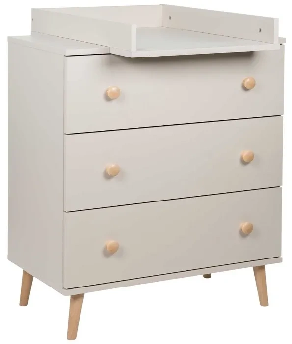 YOONCO - łóżeczko Iwi + komoda + przewijak miękki Meadow | Beż