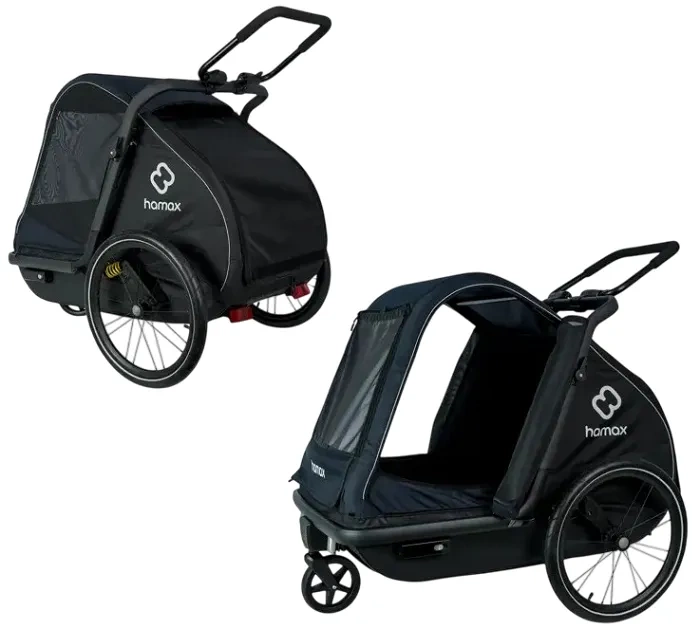 HAMAX Pluto L - przyczepka rowerowa dla psa do 45 kg | Blue/Black