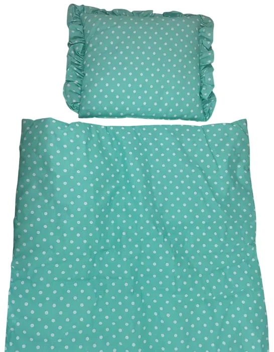 KMK - bawełniany komplet: kołderka 60x70 cm + poduszka 30x30 cm | Zielony