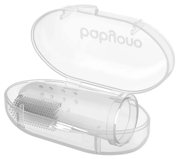 BABYONO - szczoteczka na palec do zębów i dziąseł w etui | Bezbarwna