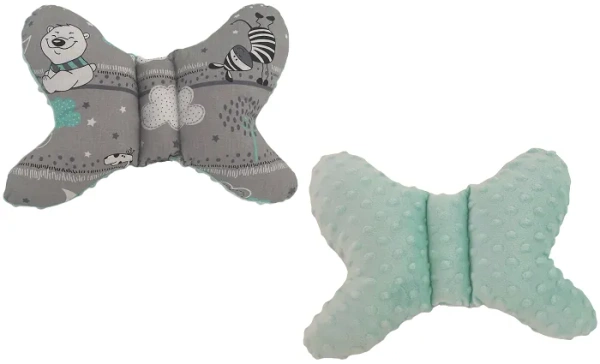 KMK - dwustronna antywstrząsowa poduszka do wózka Motylek 25x35 cm | MIX wzorów