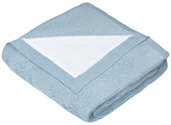 YOONCO Duo Dmuchawce - dwustronny kocyk bambusowy z minky 80x100 cm | Błękitno-biały