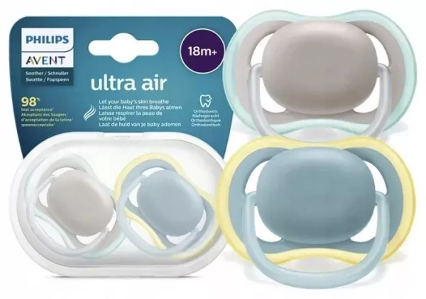 PHILIPS AVENT Ultra Air - smoczek ortodontyczny 2 szt. | 18 m+