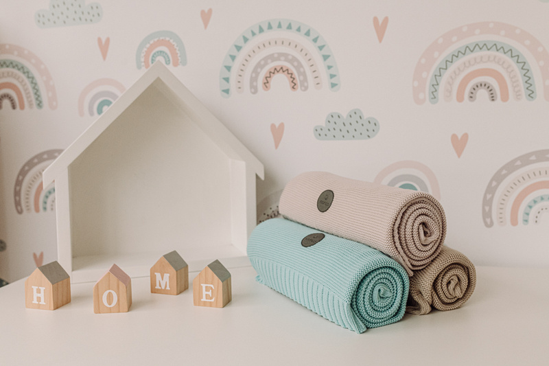 YOONCO Ptaszek - kocyk bambusowy 80x100 cm | Szary