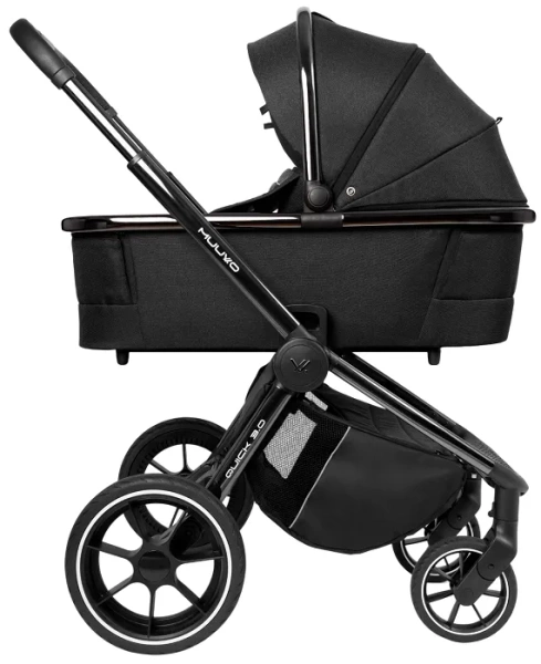 MUUVO Quick 3.0 Black Chrome - gondola XL do wózka | Jet Black