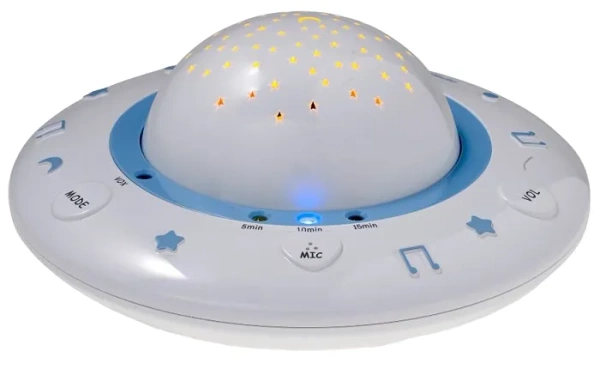 ALECTO BC-125 - projektor nocnego nieba z czujnikiem dźwięku i kołysankami | Niebieski