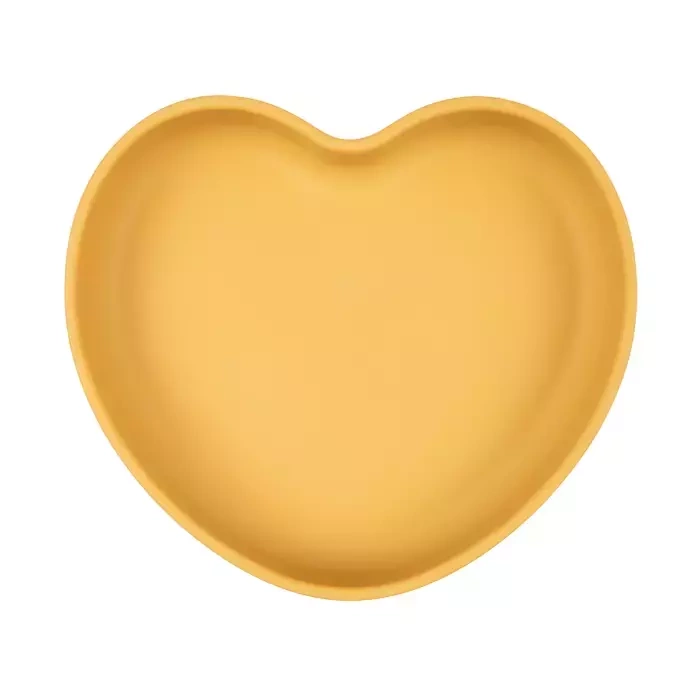 CANPOL BABIES - silikonowy talerz z przyssawką SERCE | Żółty