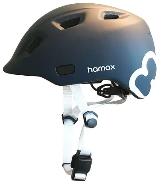 HAMAX Thundercap - rowerowy kask dziecięcy, obwód głowy 47-52 cm | Navy blue/white