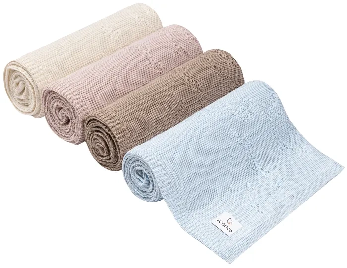 YOONCO Meadow - kocyk bambusowy 80x100 cm | Różowy