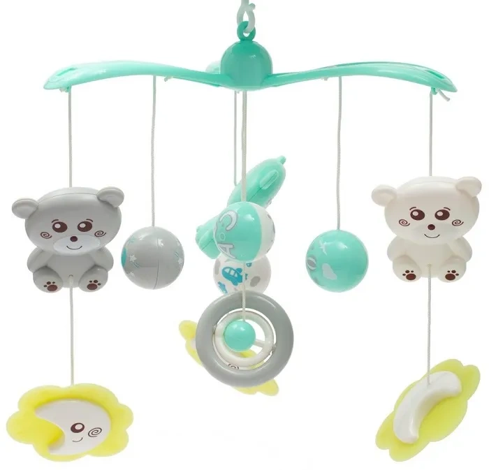 BABY MIX - karuzela do łóżeczka z projektorem i pozytywką | Miętowa