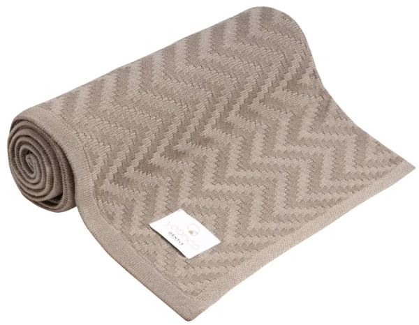 YOONCO Mgiełka - lekki kocyk bambusowy 80x100 cm | Jodełka Beżowy