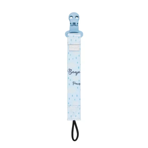 CANPOL BABIES - tasiemka do smoczka uspokajającego BONJOUR PARIS | niebieska